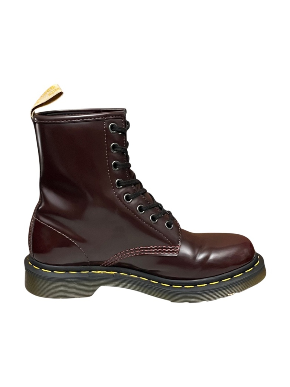 Dr Martens 1460 Vegan Cherry Red Oxford Rub Off Combat Boots US 7 EU 38 - Picture 6 of 11